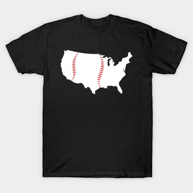 Baseball is Americas Pastime USA T-Shirt by Vigo